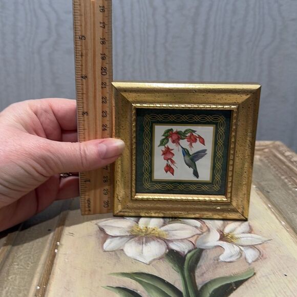 Vintage 1996 Heartfelt Collection Hummingbirds Blue Throat Framed Miniature - Picture 5 of 7